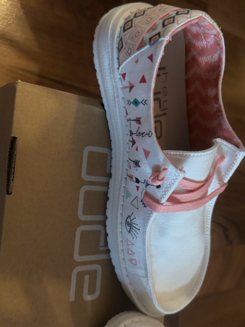 Hey Dude Wendy Doodle Star White Flats - Picture 8 of 14
